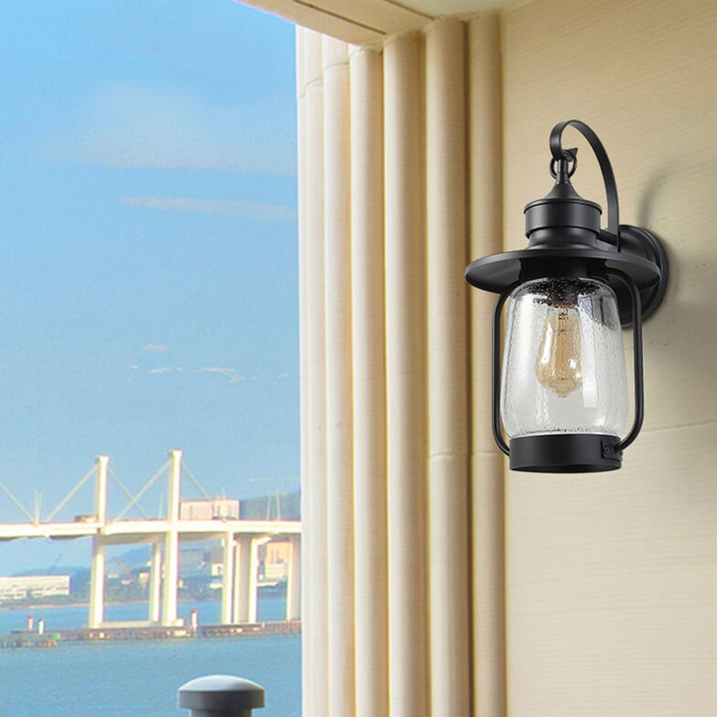Bubble 1-Light Outdoor Waterproof Patio Wall Sconce Lamp