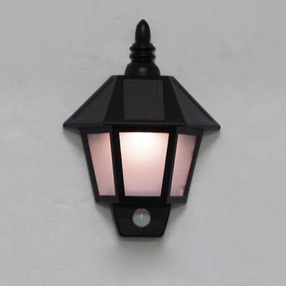 Solar Human Smart Sensor Light Black LED Wall Sconce Lamp