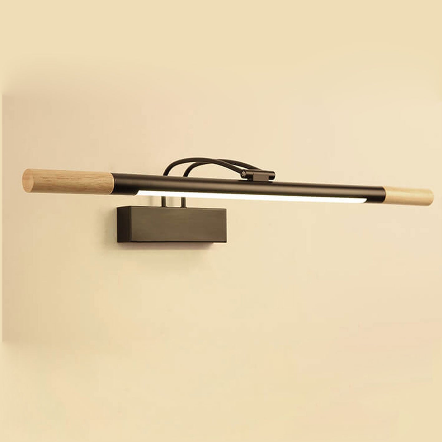Solid Curved Arm Long Vanity Light LED Wall Sconce Lamp