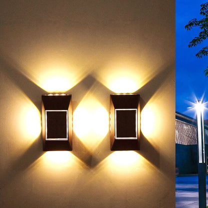 Solar Around Lighting Garden Outdoor Light Wall Sconce Lamp