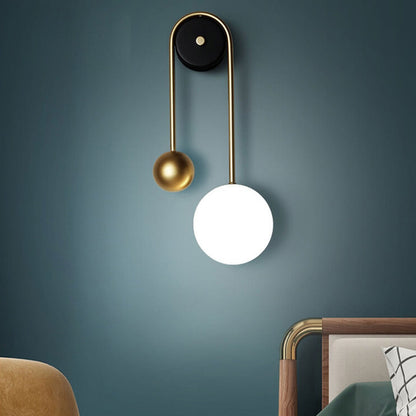 Luxury Gold U-shaped Iron Acrylic LED Wall Sconce Lamp