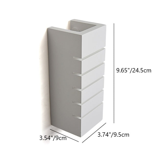Minimalist Square Striped Plaster 1-Light Wall Sconce Lamp