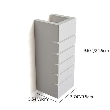 Minimalist Square Striped Plaster 1-Light Wall Sconce Lamp