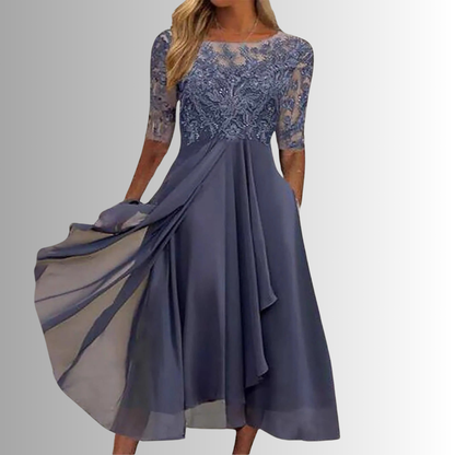 Lace Dress with Layered Lightweight Skirt