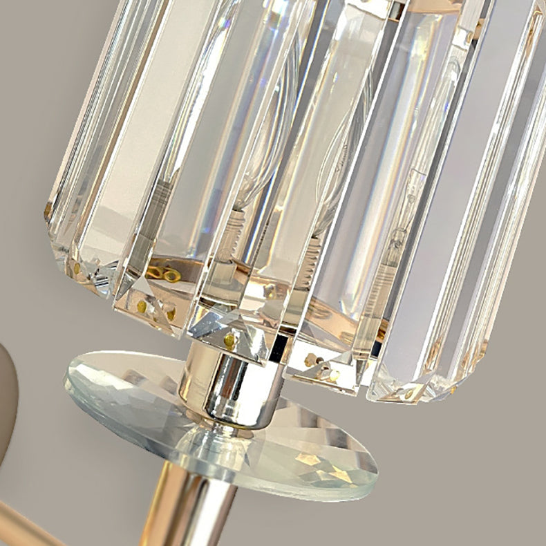 Metal Steel Crystal Ball Cylinder 1-Light Wall Sconce Lamp