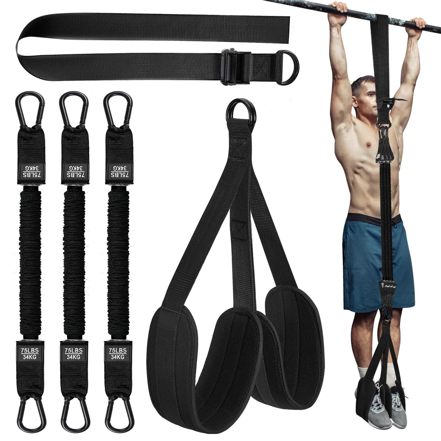 Pull Up Assist Band with Foot Holder