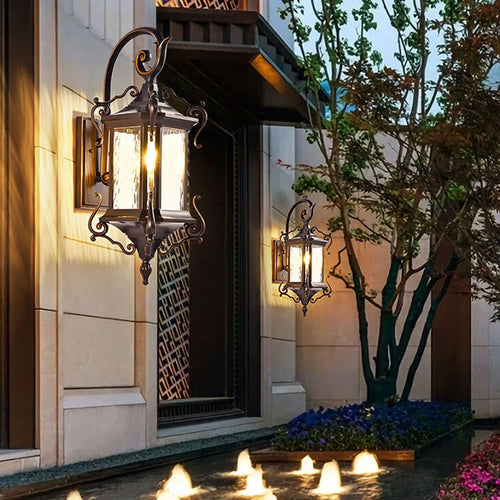 European Palace Outdoor Waterproof 1-Light Wall Sconce Lamp