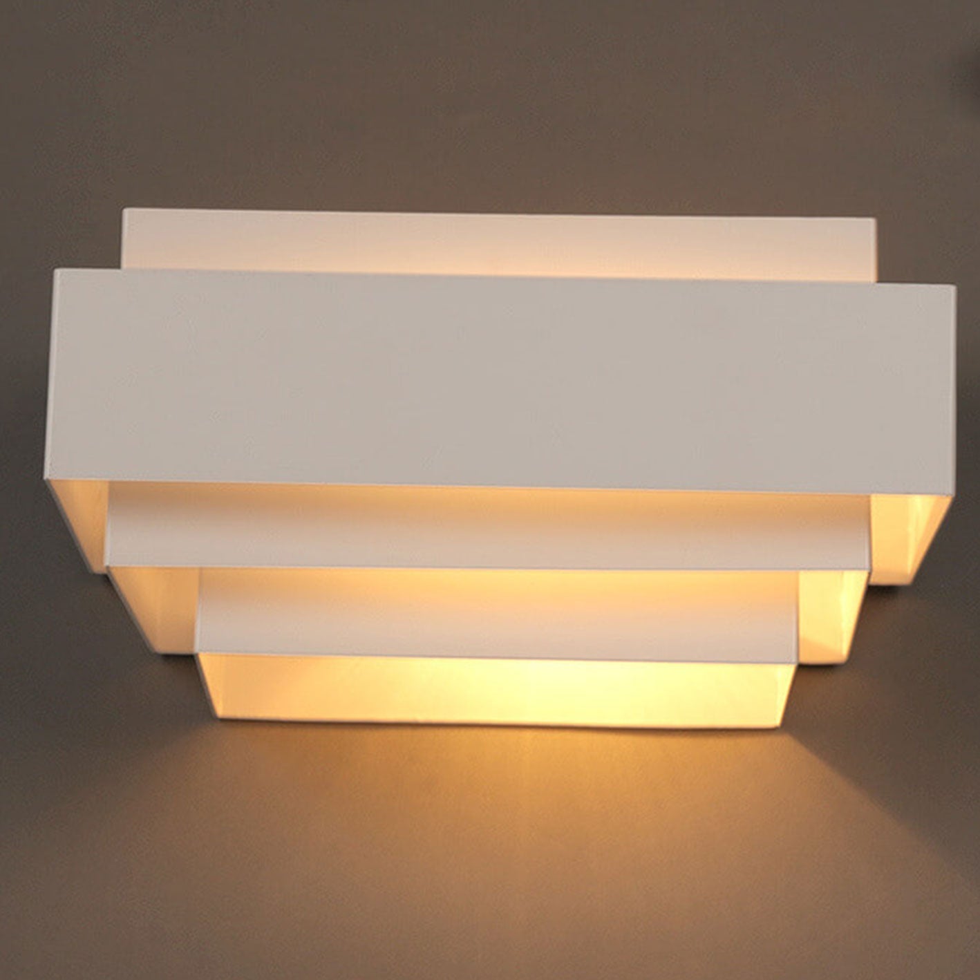 Square Geometric Cascade Iron 1-Light Wall Sconce Lamp
