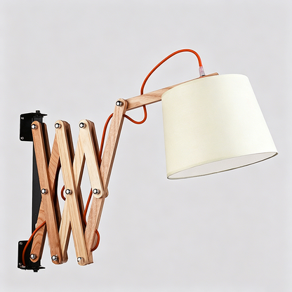 Linen Iron Retractable Rotating 1-Light Wall Sconce Lamp