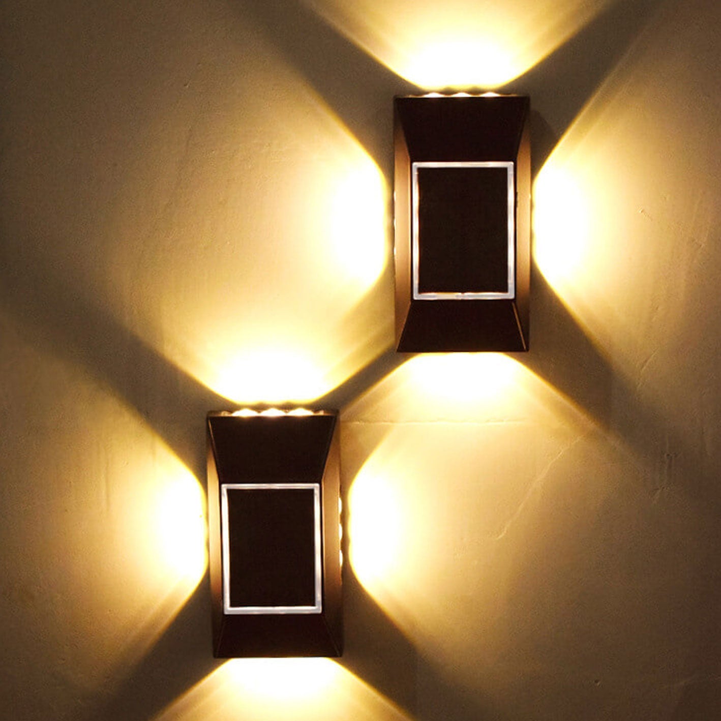 Solar Around Lighting Garden Outdoor Light Wall Sconce Lamp