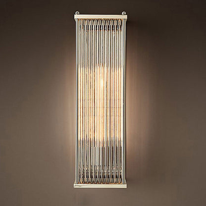 Light Rectangular Hardware Glass 1-Light Wall Sconce Lamp