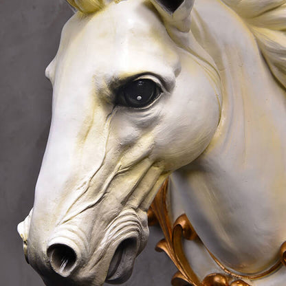 European Resin Horse Head Lantern 1-Light Wall Sconce Lamp