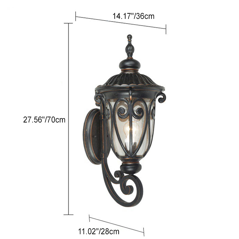 Waterproof Aluminum Glass 1-Light Outdoor Wall Sconce Lamp