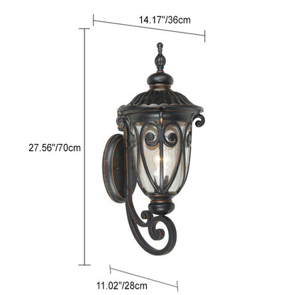 Waterproof Aluminum Glass 1-Light Outdoor Wall Sconce Lamp