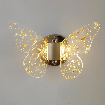 Creative Gold Foil Acrylic Butterfly LED Wall Sconce Lamp