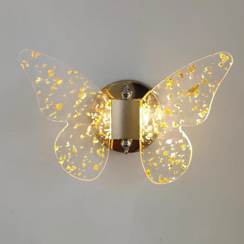 Creative Gold Foil Acrylic Butterfly LED Wall Sconce Lamp
