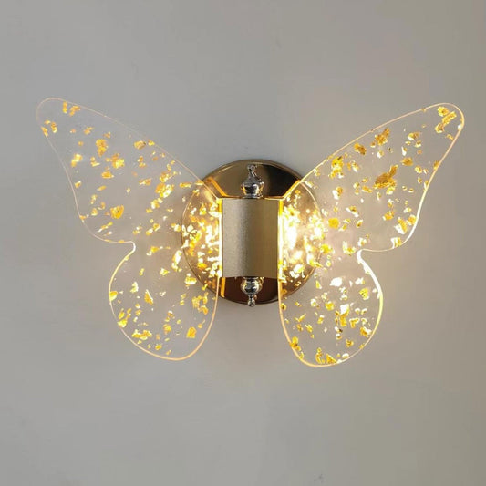 Creative Gold Foil Acrylic Butterfly LED Wall Sconce Lamp