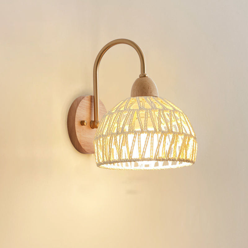 Japanese Flower Pleated 1-Light Wall Sconce Lamp