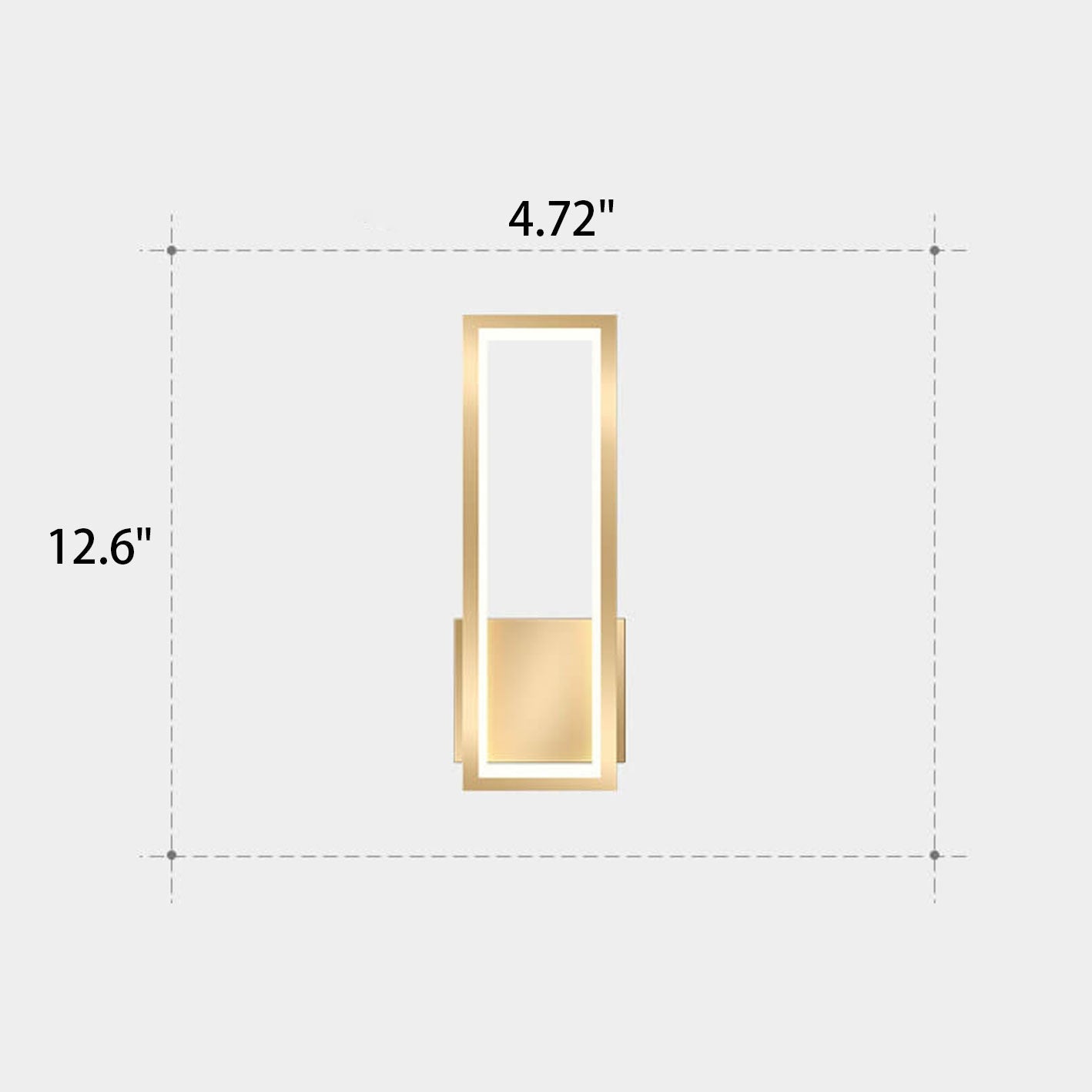 Light Rectangular Hollow Ring Design LED Wall Sconce Lamp