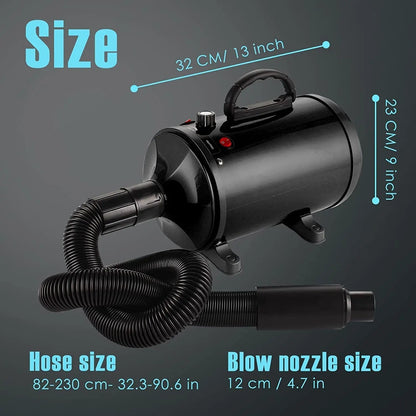 High Velocity Dog Grooming Dryer, Adjustable Heat