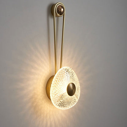 Light Wrought Iron Aluminum Round LED Wall Sconce Lamp