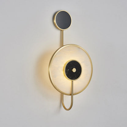 Nordic Marble Wall Clock Design 1-Light Wall Sconce Lamp