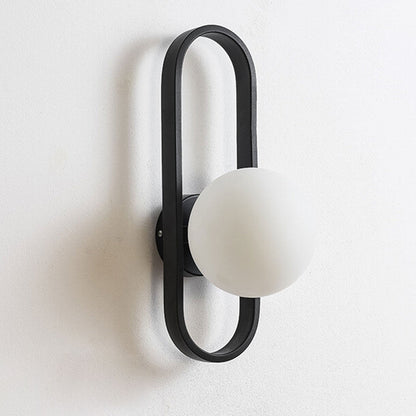 Minimalist Oval Ring Iron Glass 1-Light Wall Sconce Lamp