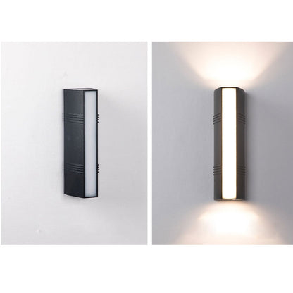 Rectangular and Down Luminous LED Outdoor Wall Sconce Lamp