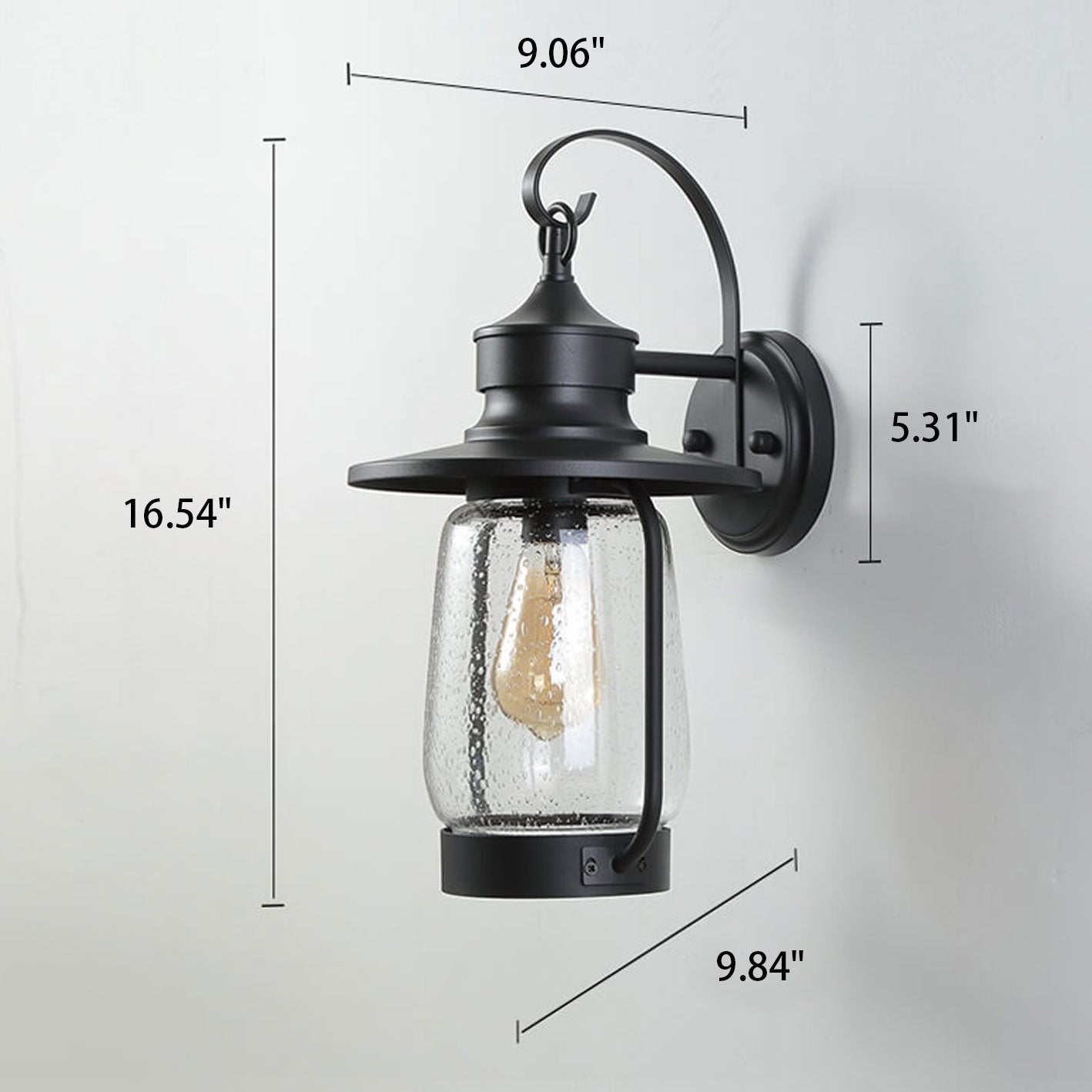 Bubble 1-Light Outdoor Waterproof Patio Wall Sconce Lamp