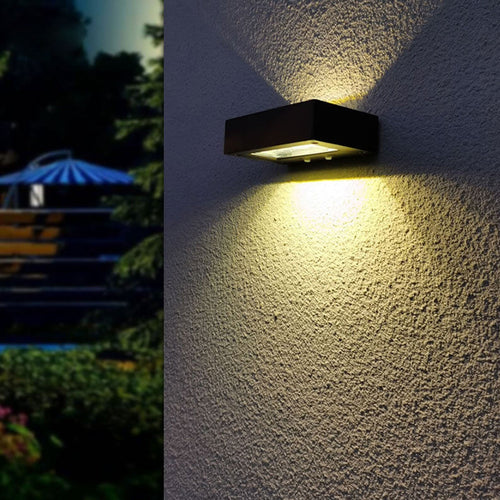 Solar Double Head Waterproof Patio LED Wall Sconce Lamp