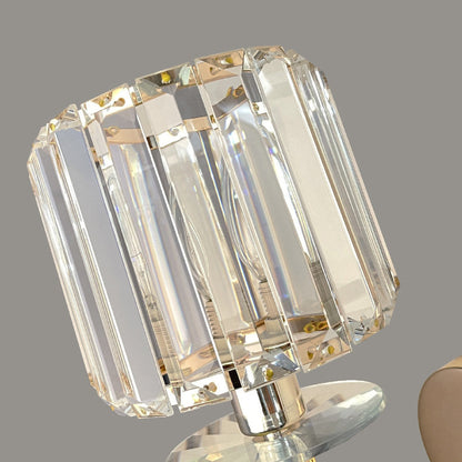 Metal Steel Crystal Ball Cylinder 1-Light Wall Sconce Lamp