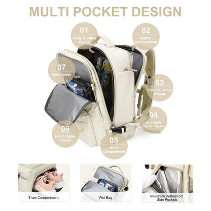 Women's 35L Travel Backpack with USB Port
