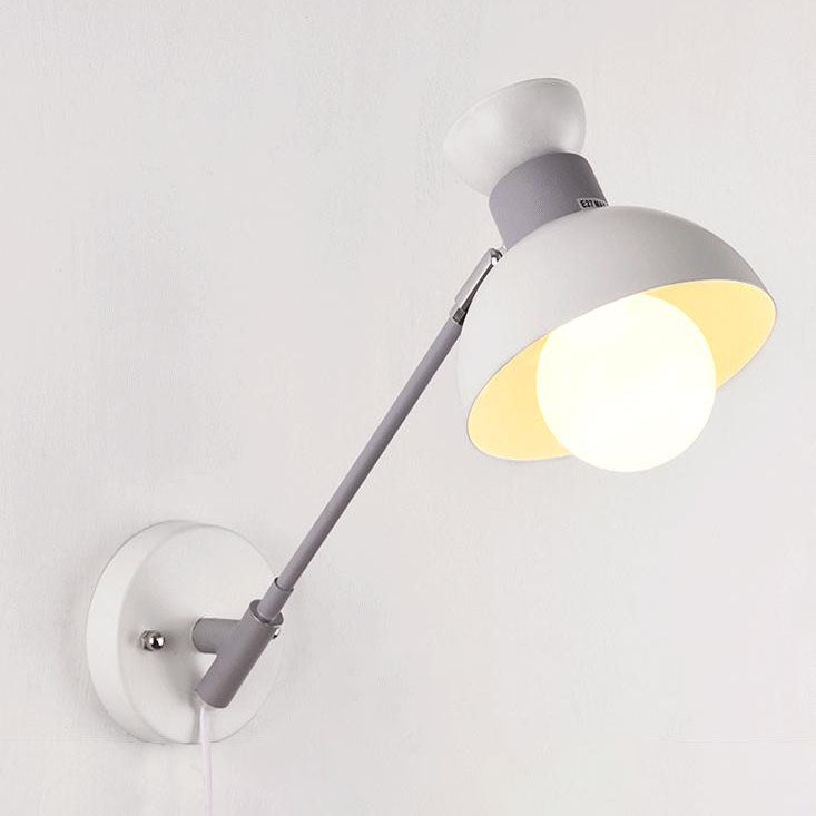 Scandinavian Metal Bowl Round 1-Light Wall Sconce Lamp