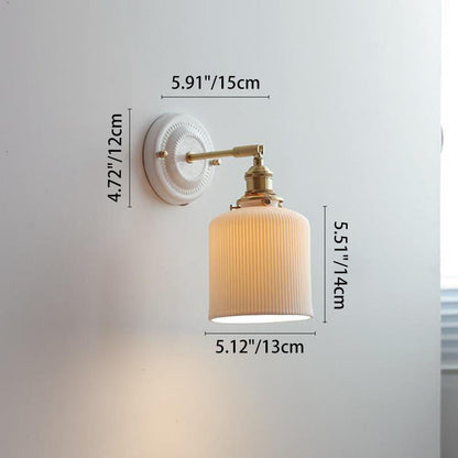 Traditional Vintage Ceramic Brass 1-Light Wall Sconce