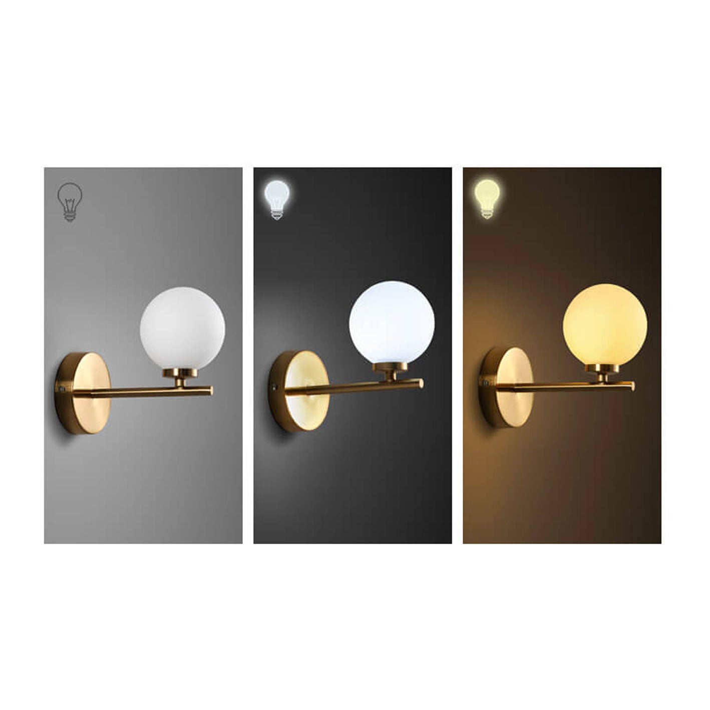 Milk Ball Metal Magic Bean 1/2/3 Light Wall Sconce Lamp