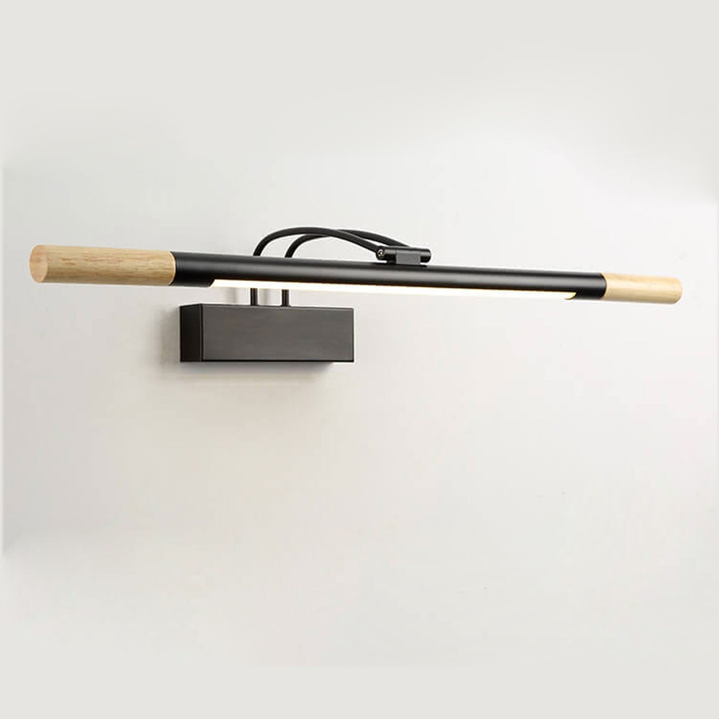 Solid Curved Arm Long Vanity Light LED Wall Sconce Lamp