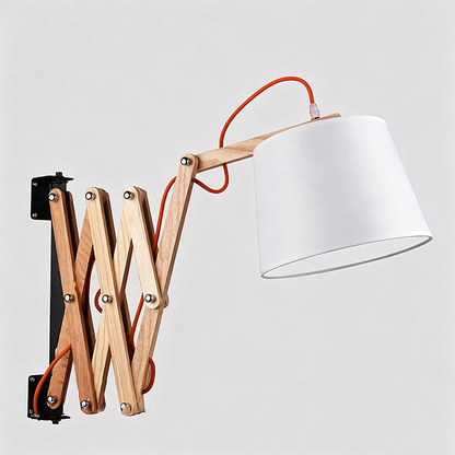 Linen Iron Retractable Rotating 1-Light Wall Sconce Lamp