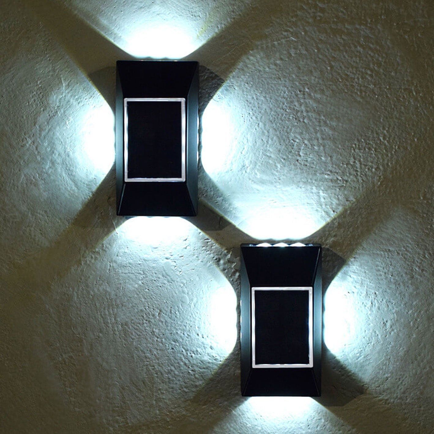 Solar Around Lighting Garden Outdoor Light Wall Sconce Lamp