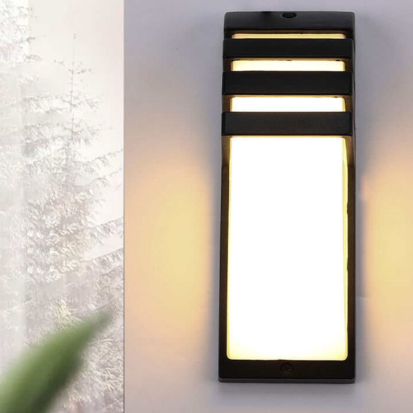 Outdoor Curved Geometric Waterproof LED Wall Sconce Lamp