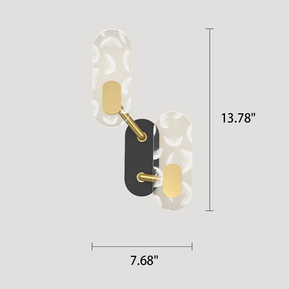 Creative Acrylic Ring Black Gold LED Wall Sconce Lamp