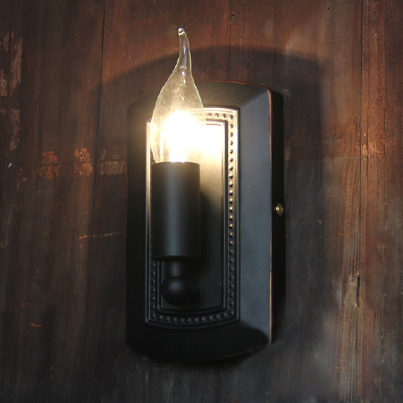 Retro Iron Square Box Design 1-Light Wall Sconce Lamp