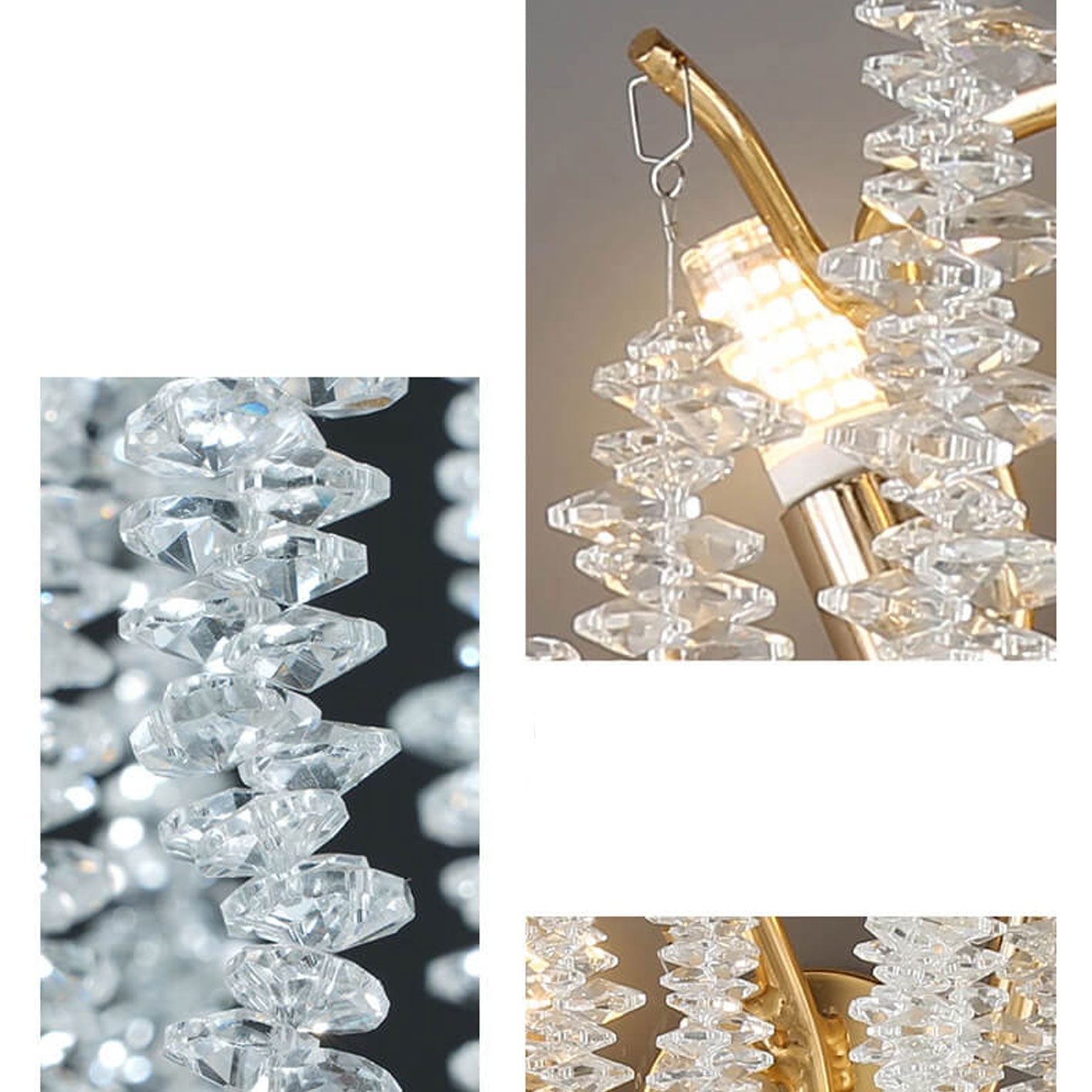 Light Luxury Tree Branch Crystal 3-Light Wall Sconce Lamp