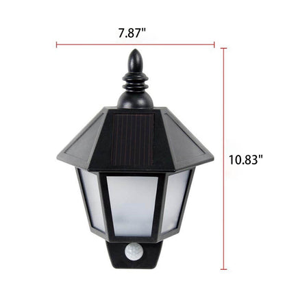 Solar Human Smart Sensor Light Black LED Wall Sconce Lamp
