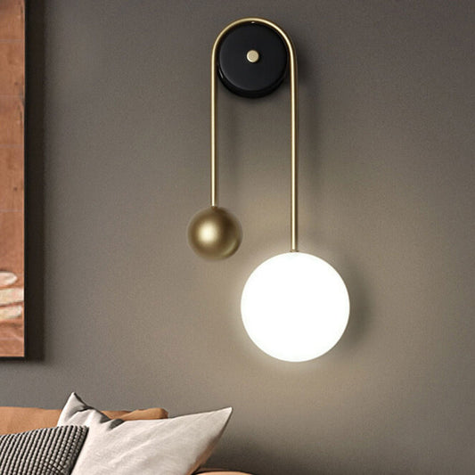 Luxury Gold U-shaped Iron Acrylic LED Wall Sconce Lamp
