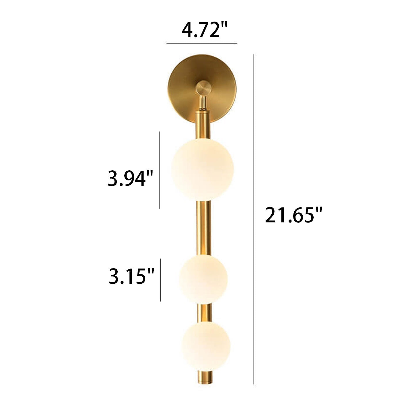 Light Luxury Bead String Design 3-Light Wall Sconce Lamp