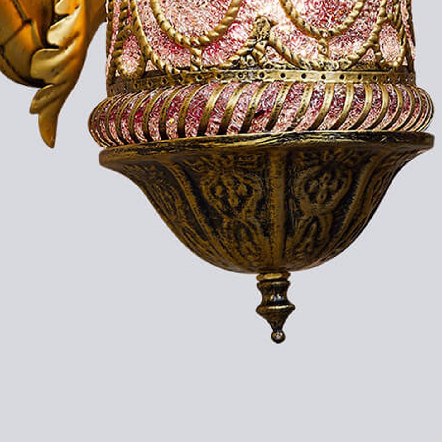 Southeast Style Hollow Iron Pink 1-Light Wall Sconce Lamp