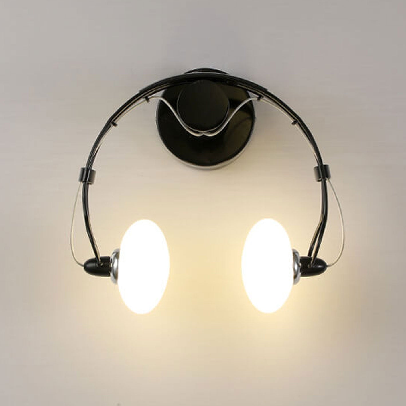 Glass Creative Headphone Design 2-Light Wall Sconce Lamp