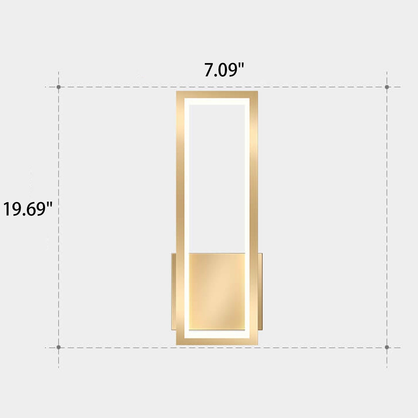 Light Rectangular Hollow Ring Design LED Wall Sconce Lamp