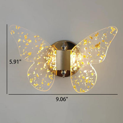 Creative Gold Foil Acrylic Butterfly LED Wall Sconce Lamp