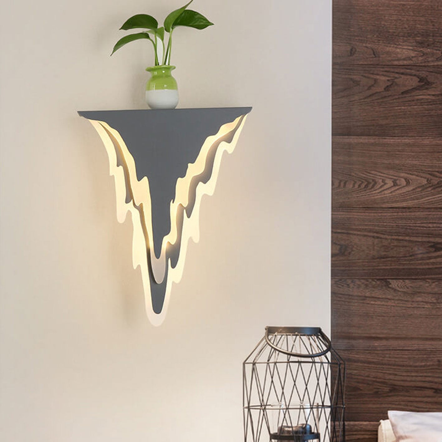 Iron Art Acrylic Irregular Shape Indoor Wall Sconce Lamp